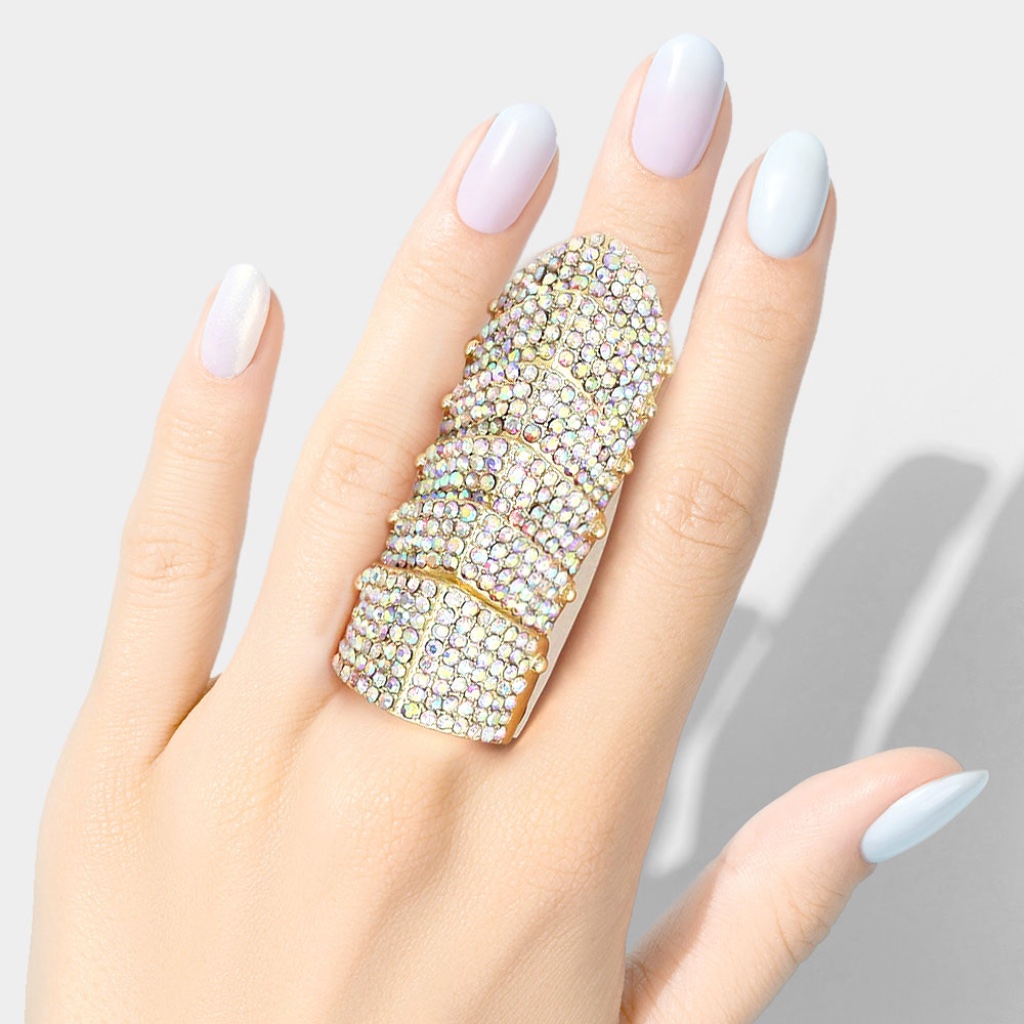 Ab Crystals - Gold Plated Pave Quality Stretch Ring 35$